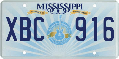 MS license plate XBC916