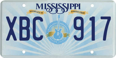 MS license plate XBC917