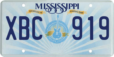 MS license plate XBC919
