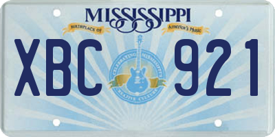 MS license plate XBC921