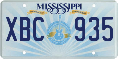 MS license plate XBC935