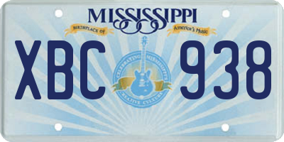 MS license plate XBC938