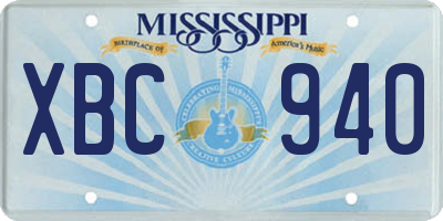 MS license plate XBC940