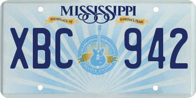 MS license plate XBC942