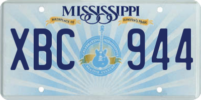 MS license plate XBC944