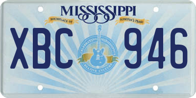 MS license plate XBC946