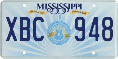 MS license plate XBC948