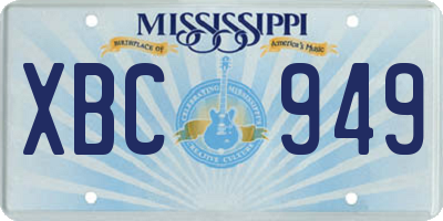 MS license plate XBC949