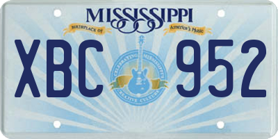 MS license plate XBC952