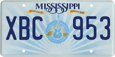 MS license plate XBC953