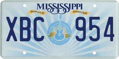 MS license plate XBC954