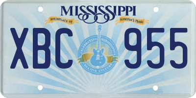MS license plate XBC955