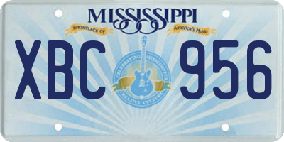 MS license plate XBC956