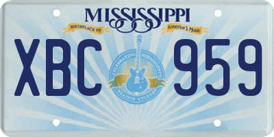MS license plate XBC959