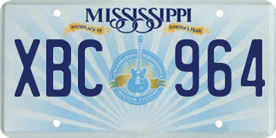 MS license plate XBC964