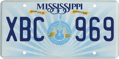 MS license plate XBC969