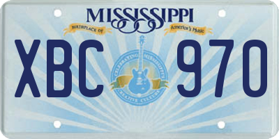 MS license plate XBC970