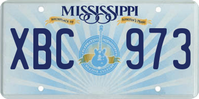 MS license plate XBC973