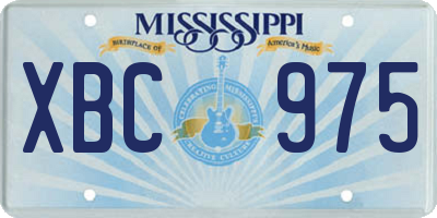 MS license plate XBC975
