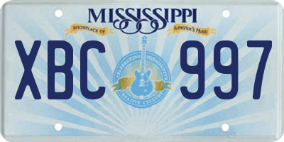 MS license plate XBC997