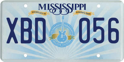 MS license plate XBD056