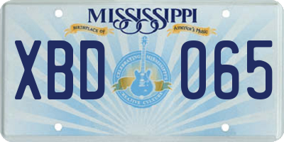 MS license plate XBD065