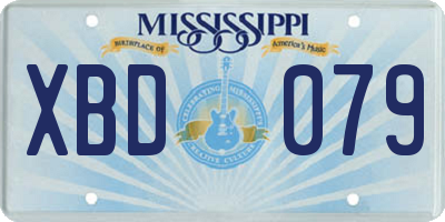 MS license plate XBD079