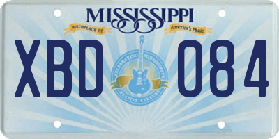 MS license plate XBD084