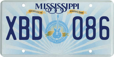 MS license plate XBD086