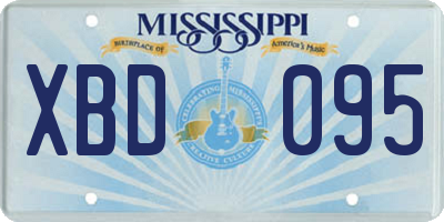 MS license plate XBD095
