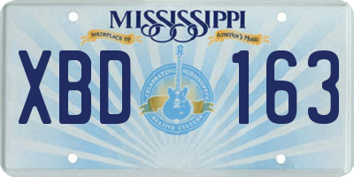 MS license plate XBD163