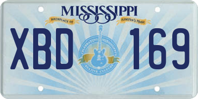 MS license plate XBD169