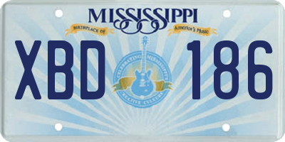 MS license plate XBD186