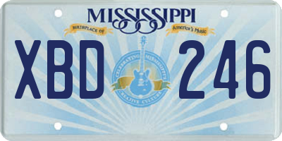 MS license plate XBD246