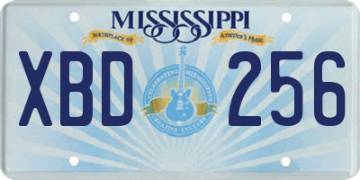 MS license plate XBD256