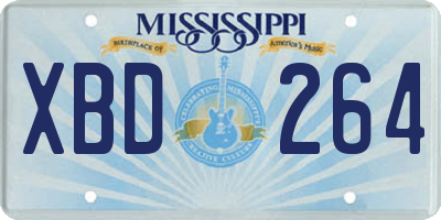 MS license plate XBD264