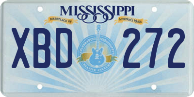 MS license plate XBD272