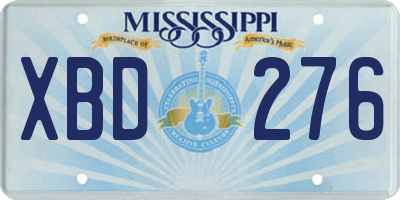 MS license plate XBD276