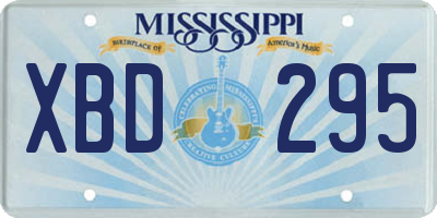 MS license plate XBD295