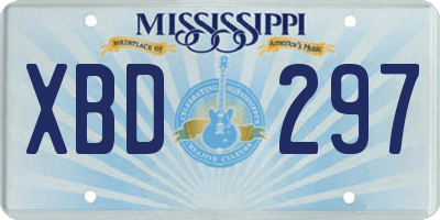 MS license plate XBD297