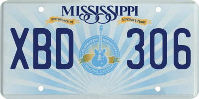 MS license plate XBD306