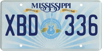 MS license plate XBD336