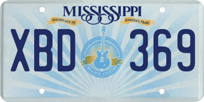 MS license plate XBD369