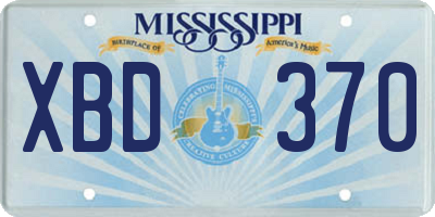 MS license plate XBD370