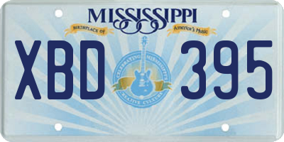 MS license plate XBD395