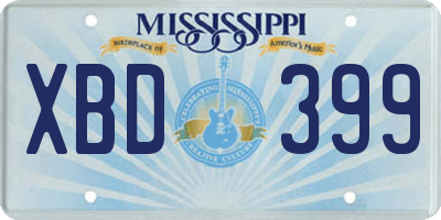 MS license plate XBD399