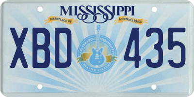 MS license plate XBD435