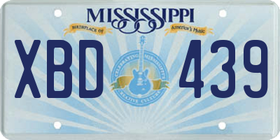MS license plate XBD439