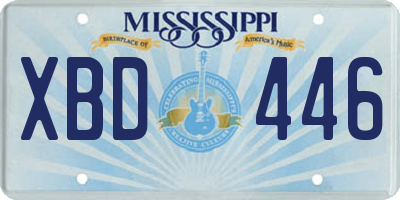 MS license plate XBD446