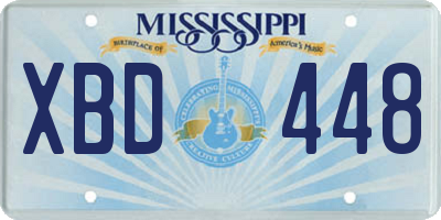 MS license plate XBD448